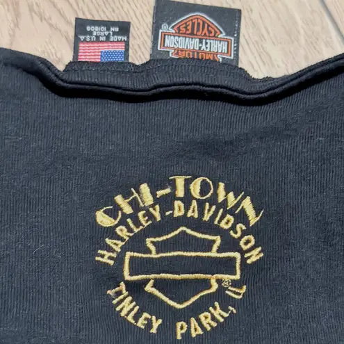 Harley Davidson Tinley Park Chicago Illinois Womens L Large Black Shirt Top Size undefined
