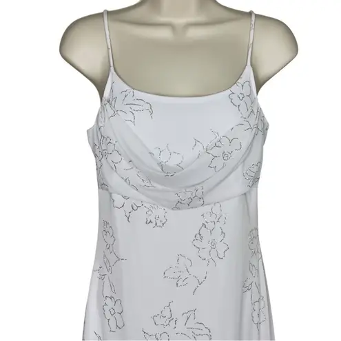 Taboo Elegant White Glitter Floral Maxi Formal Dress Women’s Size L