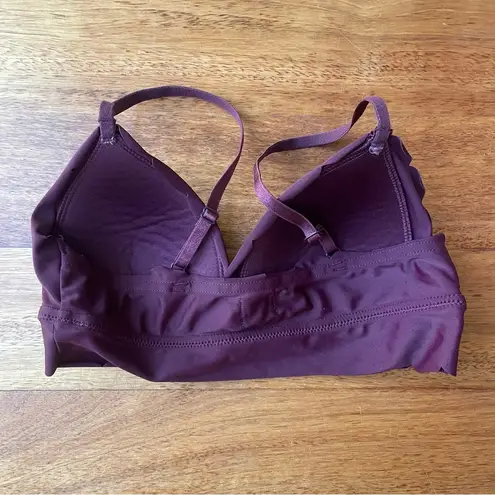 Trillium Purple Bralette Style Bikini Top with Scalloped Edges Adjustable Straps Size XS