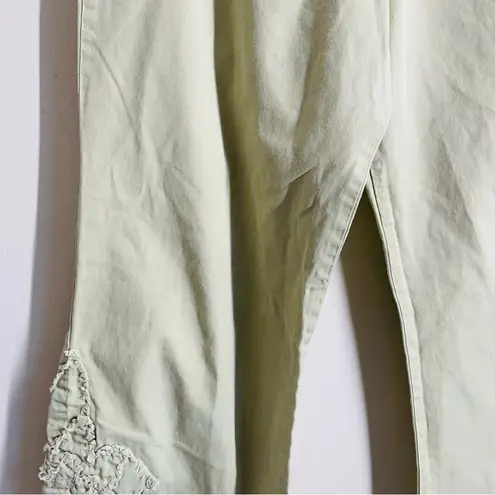 prAna  Organic Cotton Embroidered Crop Pants Light Green size XS