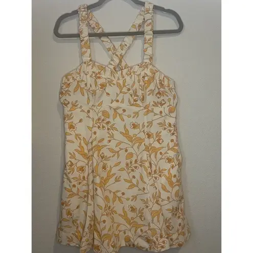 Anthropologie Maeve Sweetheart Floral Dress Orange And White Small