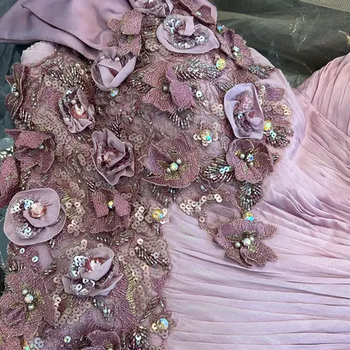 Sarafia Couture Silk Purple Lavender Formal Gown Dress Mother of The Bride Sz 8