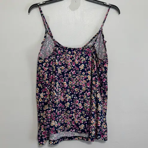 White Birch Navy Blue and Floral Tank Top Size XL