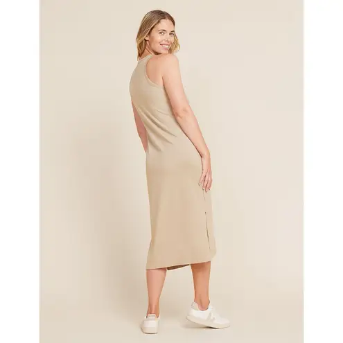 Boody Racerback Dress In Midweight Bamboo Cotton Jersey Fabric Tan Size L