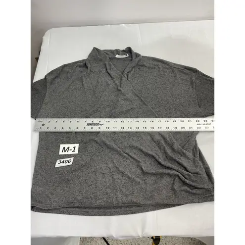 All in Favor Womans XL Gray Pull Over Wrapped Front Ribbed Sweater