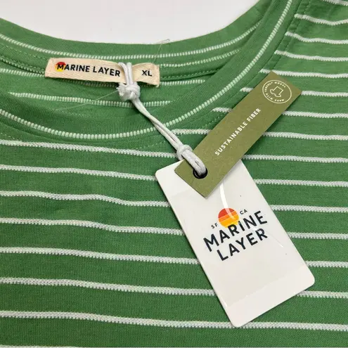 Marine layer Marine Layer Womens Size XL Green White Lydia Textured Stripe Tank *FLAWED NEW