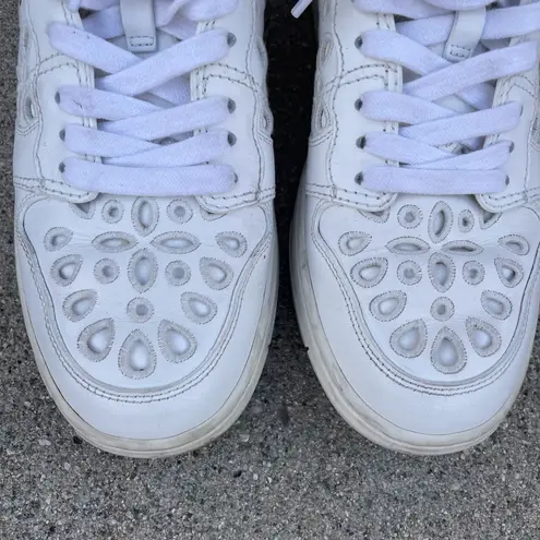 Valentino Garavani Valentino Atelier San Gallo printed broderie anglaise leather sneakers IT 38.5