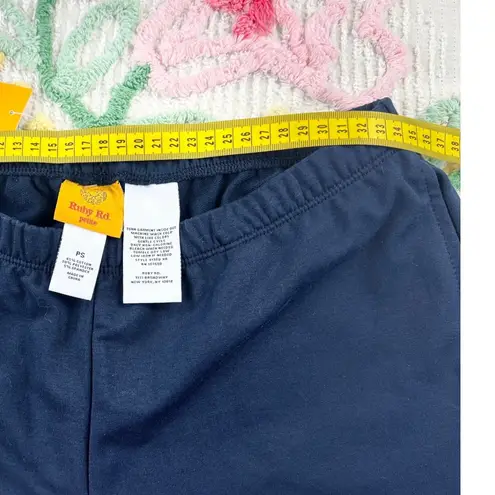 Ruby Rd Petite Navy Blue Elastic Waist Pull On Pants Size PS