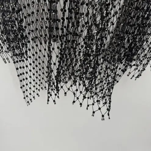 Unbranded Rhinestone Black Shawl Top Overlay Mesh Sheer Glamour OSFM Size undefined