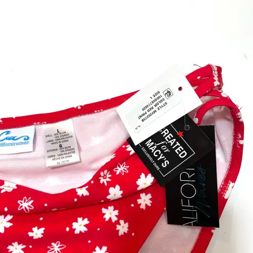 California Waves red strappy bikini swim bottom