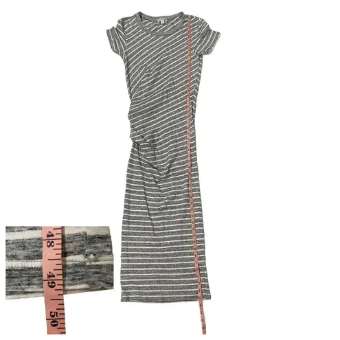 James Perse Striped Tucked Maxi Dress - Gray/White - 1 (Small)