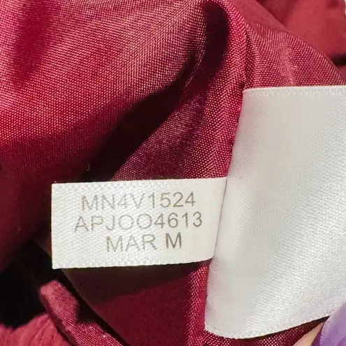 Andrew Marc MNY Performance Wine Quilted Puffer Vest with Black Faux Leather