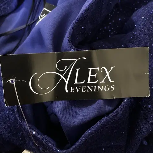 Alex Evenings NWT Scoop Neck Jacquard Glitter Embellished Chiffon Dress Size 22W
