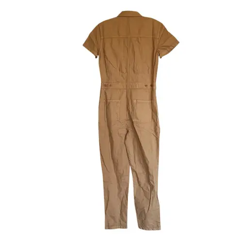NWT Outerknown S.E.A. Suit Sand Brown Organic Cotton Linen Jumpsuit Coveralls Tan Size XS