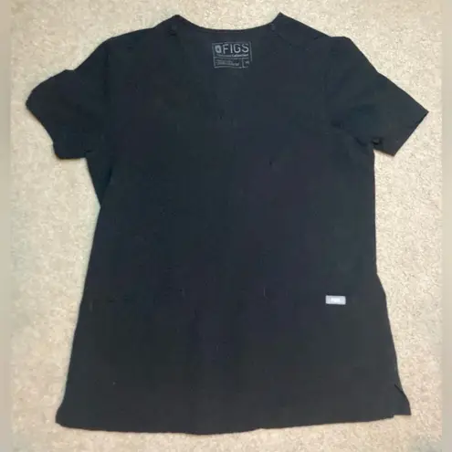 FIGS Casma Three Pocket Scrub Top Size Extra Small Black
