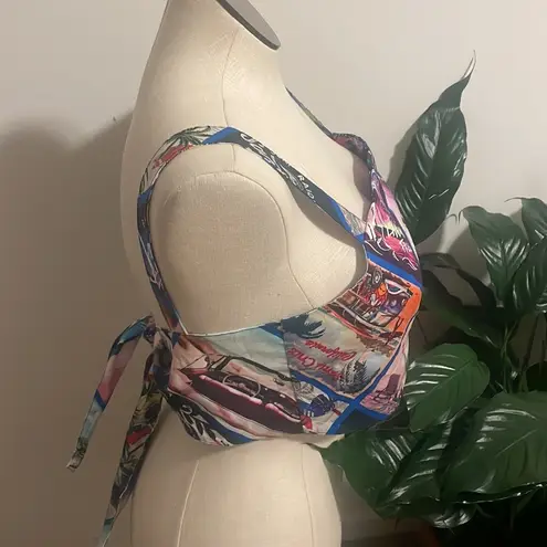 Shore bra top Tijuana tie back Cali vibes tropical resort top New Size Large