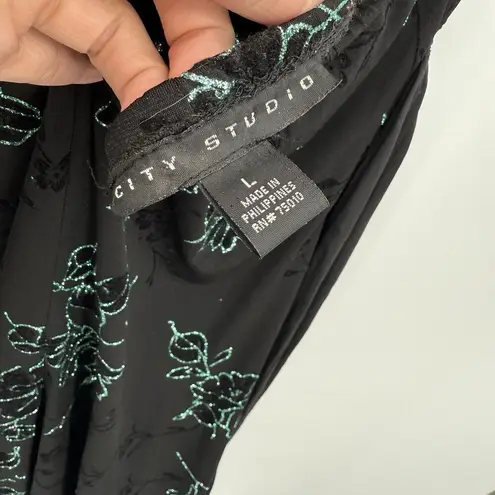 City Studio Halter Dress Y2k Style Sparkle Glitter Formal Size Large (Juniors) Black