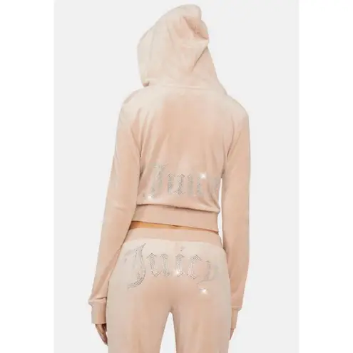 Juicy Couture 💕💕 Bling Velour Hoodie Y2K ~ Opal Large L NWT
