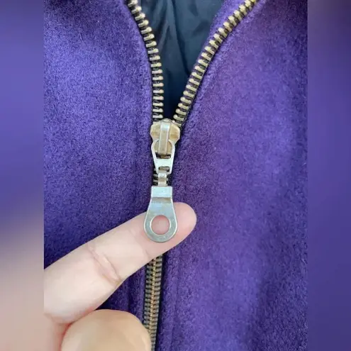 Carolina Herrera wool purple Cheetah zip jacket Size medium