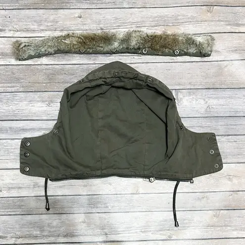 Velvet Graham Spencer Odesa Army Green Faux Fur Removable Hood Vest NWT Medium