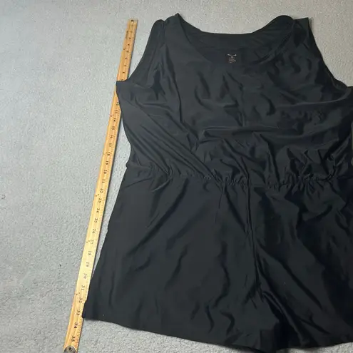 Honey Mark Sage Swim Romper Womens 5XL Black Sleeveless Stretch Fit Pockets NEW Size 5X
