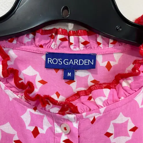 Ro's Garden Tuckernuck Freja Magenta Elliot Dress Ruffle Tiered Swing Babydoll M Pink Size M
