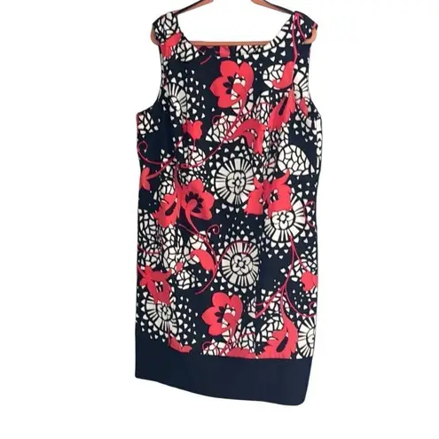 ALYX Dress Size 20, floral, red, black and white. Red