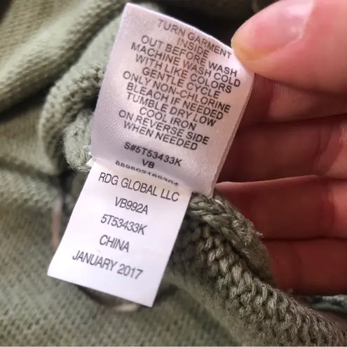 Cloud Chaser Green Lace Trim Womens Sleeveless Knit Tunic Tank Top Size Medium