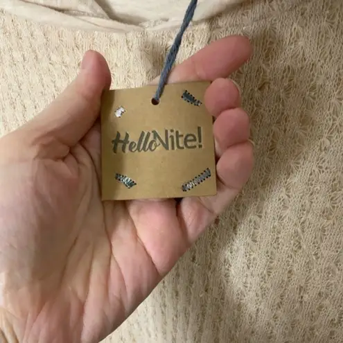 HelloNite revolve sweatshirt loose knit jersey pullover hoodie in natural Small Tan