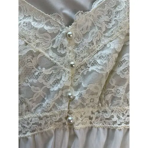 Olga Ivory Lace Nightgown Peignoir Set Size 34M Chemise Vintage, Lace, Wedding Size M