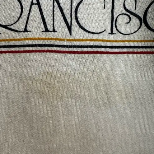 VTG 90s San Francisco California Sailboat Graphic 1/4 Zip Pullover Sweatshirt. Blue Size L