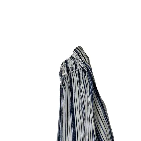 Calypso St. Barth 𝅺 Silk Jumper Blue White Striped Tie Belt Size XS‎