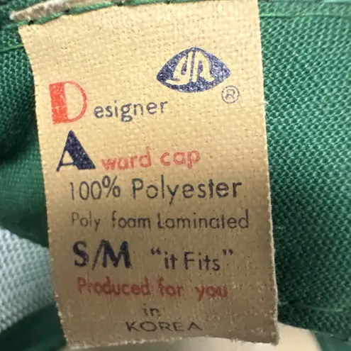 1985 The WOOD Family Reunion Trucker Hat Snapback Cap W/ Green Horseshoe Clover Blue