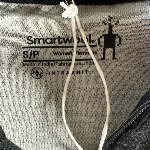 Smartwool NWT Intraknit Merino 200 1/4 Zip Base Layer Top Black/White Size Small