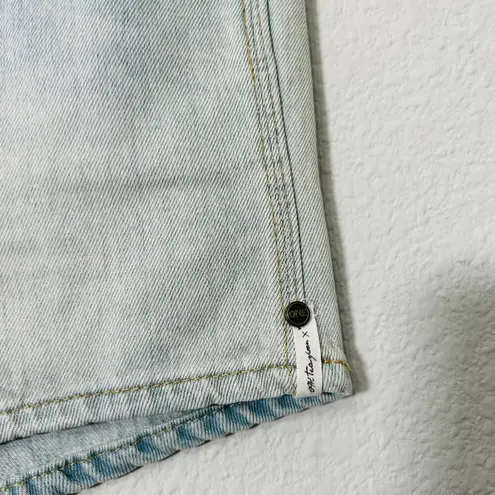 One by One Teaspoon Romeos Light Wash High Rise Blue Jean Short Sz 26 Micro Mini
