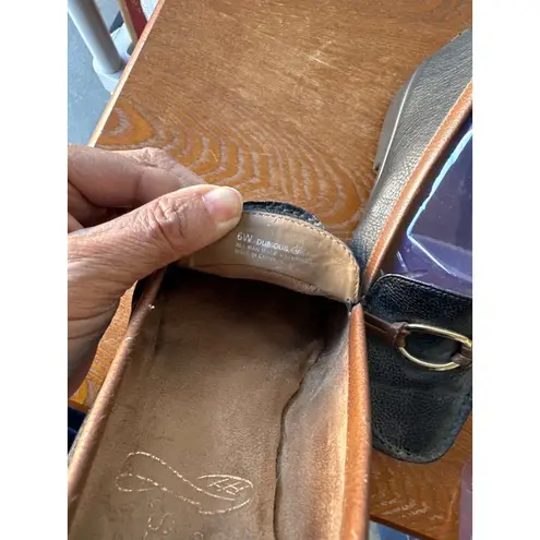Aerosoles Size 6W Loafers Shoes Brown Trim on Black Low Heel