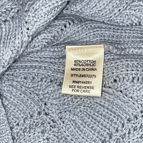 Sincerely Jules | Blue Wavy Knit Cropped Cardigan | Large