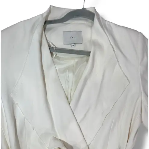 IRO Paris Women's White Celand Draped Tie Waist Blazer Jacket - Size 36