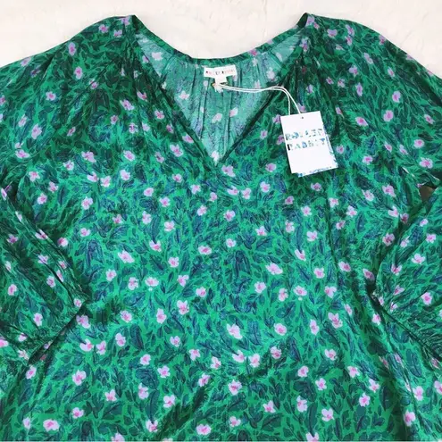 Roller Rabbit Greenā FloralāLong Sleeve Top Peasant Blouse Lucy Size Large New - Image 5