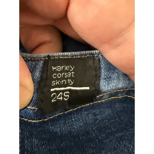 Women's Chic Denim Harley Corset Skinny Jeans Size 24S Blue