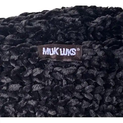 NWT ~ MUK LUKS Black Chenille Winter Infinity Scarf ~ Women's Neckwear OSFM