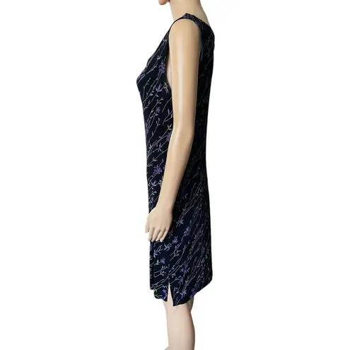 Ronni Nicole Vintage 90s Black Purple Witch Goth Whimsygoth Floral Stretch Dress