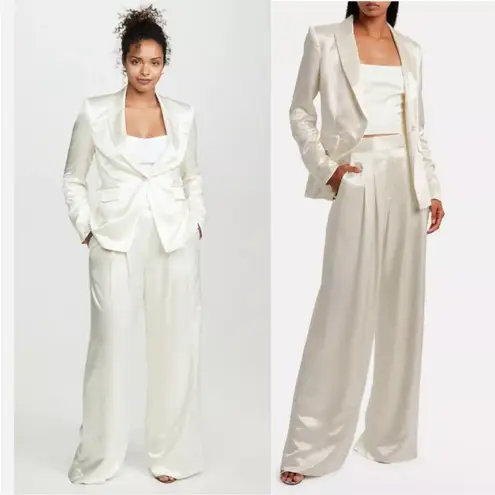 Veronica Beard Athens Satin Peak Lapel Blazer In Off White blazer size 0 - Image 5