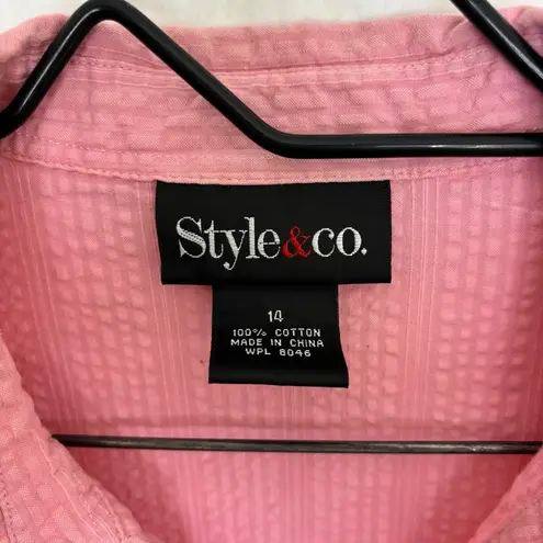 Style & Co 5/$25  pink button up shirt 14