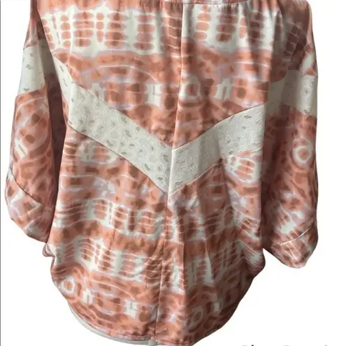 Wanderlux kimono orange pink cream outerwear New Sz medium
