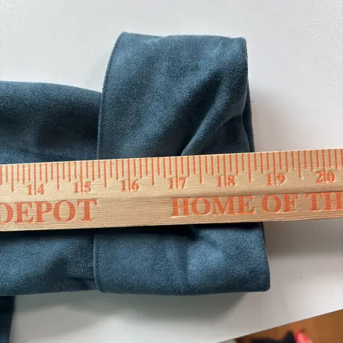 IC by Connie K Teal Blue Faux Suede Asymmetrical Hem Jacket Small