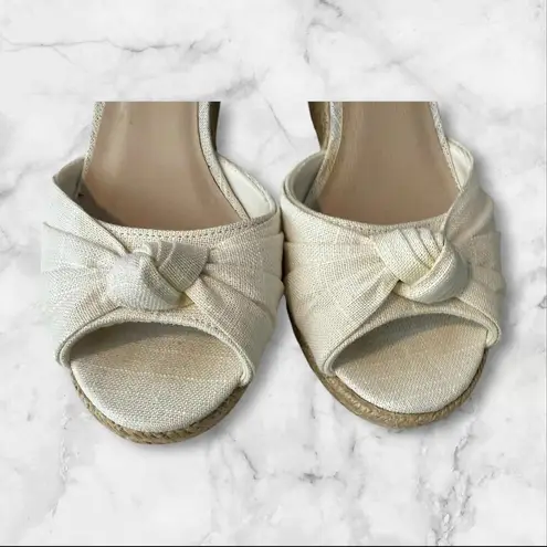 Montego Bay Club Stylish Beige Wedge Sandals with Knotted Detail Women's 9