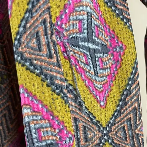 Hazel Large Boho Aztec Flowy Loose Dress Pleat V Neck Swim Cover Vacation Summer Brown