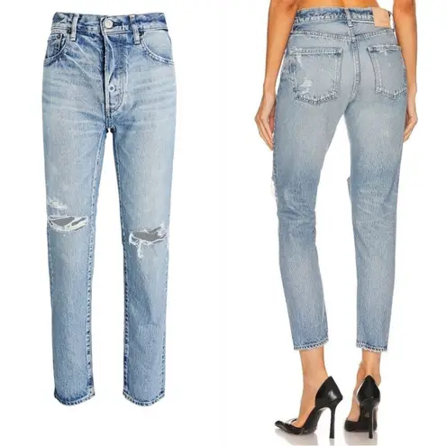 New! Moussy Vintage Humphreys High Waisted Tapered Jeans Size 24 $370 Blue