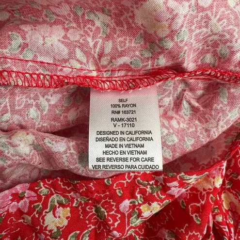 Bebop  Red/Pink Womens Juniors Floral Print Surplice Romper w/ Tag, XL